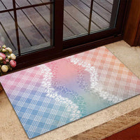 Hawaii Aloha Plumeria Lei Pastel Candy Palaka Rubber Doormat LT7 - Polynesian Pride