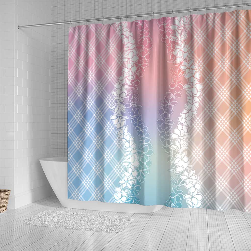 Hawaii Aloha Plumeria Lei Pastel Candy Palaka Shower Curtain - Polynesian Pride