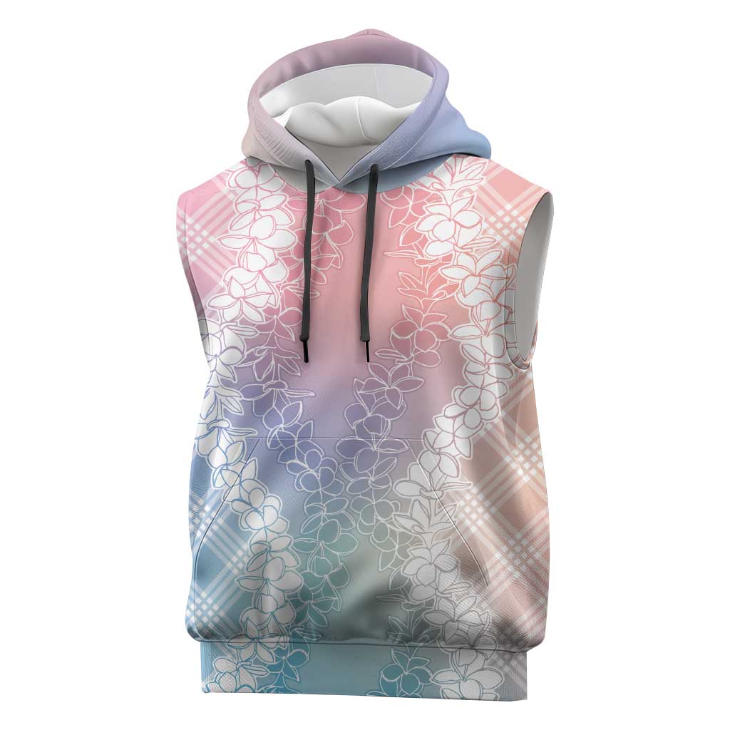 Hawaii Aloha Plumeria Lei Pastel Candy Palaka Sleeveless Hoodie LT7 Pastel - Polynesian Pride
