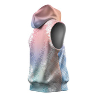 Hawaii Aloha Plumeria Lei Pastel Candy Palaka Sleeveless Hoodie LT7 - Polynesian Pride