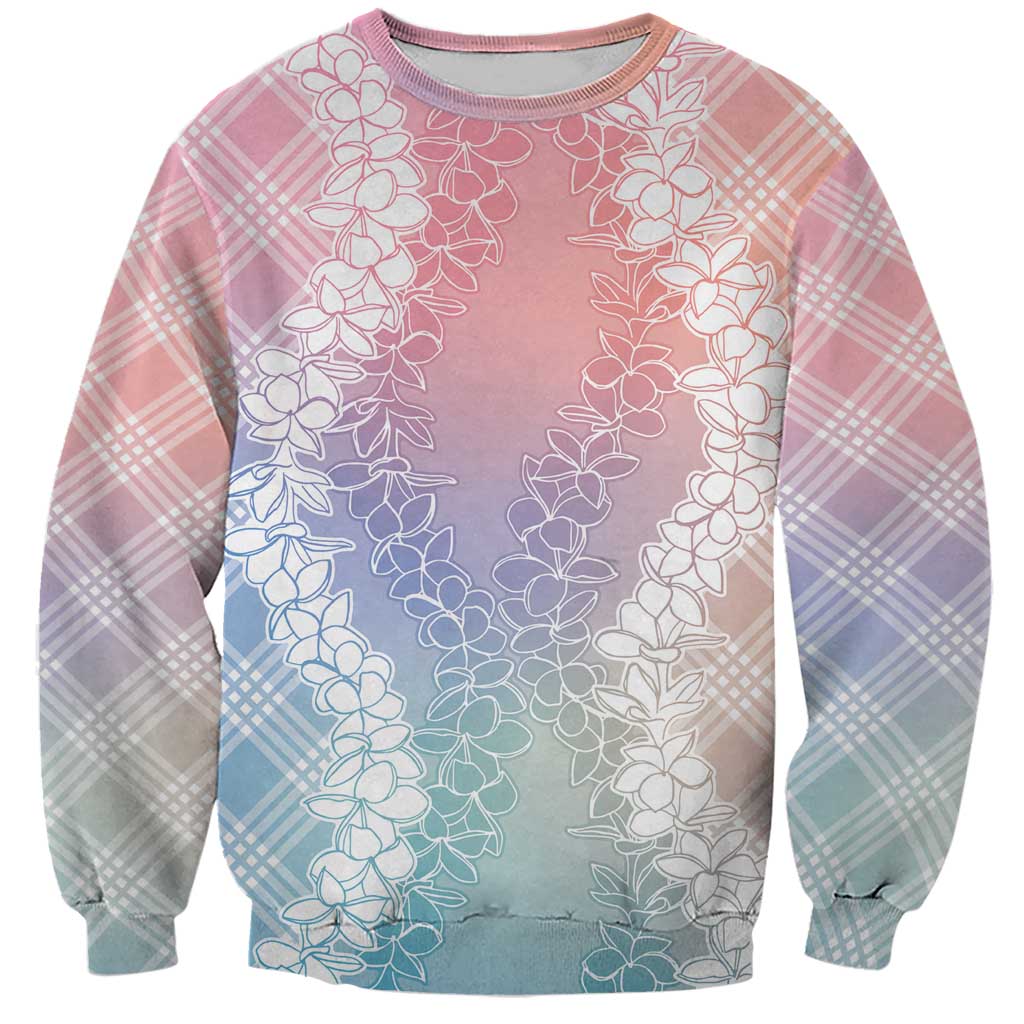 Hawaii Aloha Plumeria Lei Pastel Candy Palaka Sweatshirt LT7 Unisex Pastel - Polynesian Pride