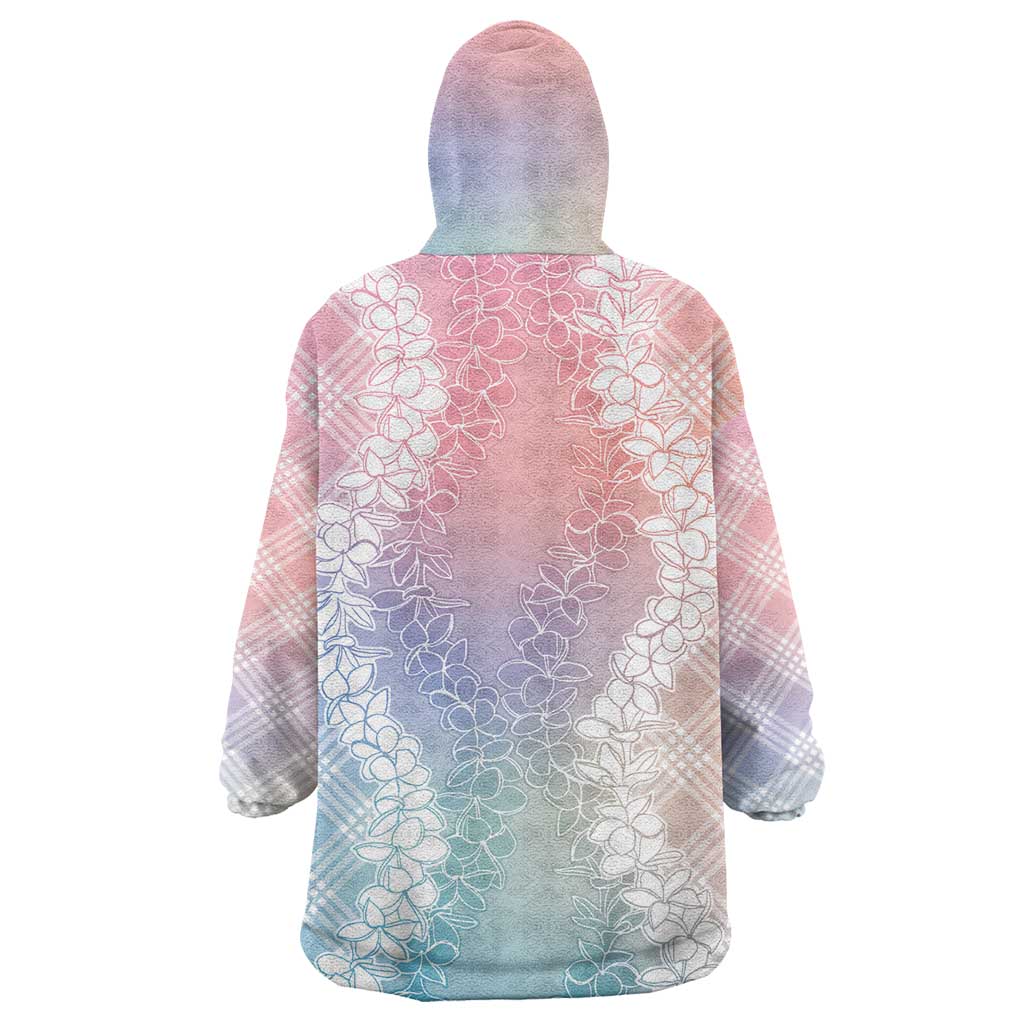 Hawaii Aloha Plumeria Lei Pastel Candy Palaka Wearable Blanket Hoodie LT7 - Polynesian Pride