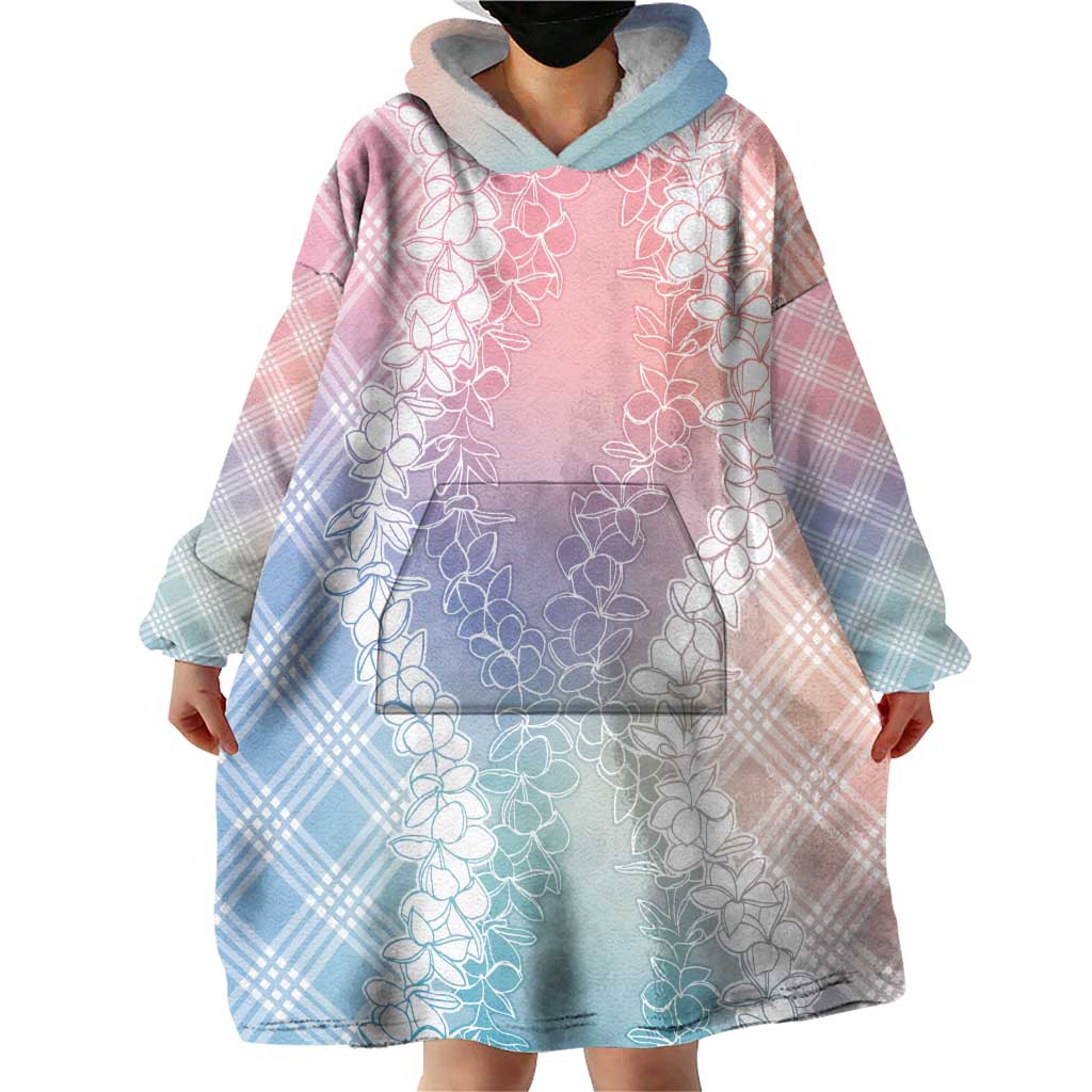 Hawaii Aloha Plumeria Lei Pastel Candy Palaka Wearable Blanket Hoodie LT7 - Polynesian Pride