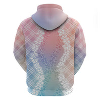 Hawaii Aloha Plumeria Lei Pastel Candy Palaka Zip Hoodie LT7 - Polynesian Pride