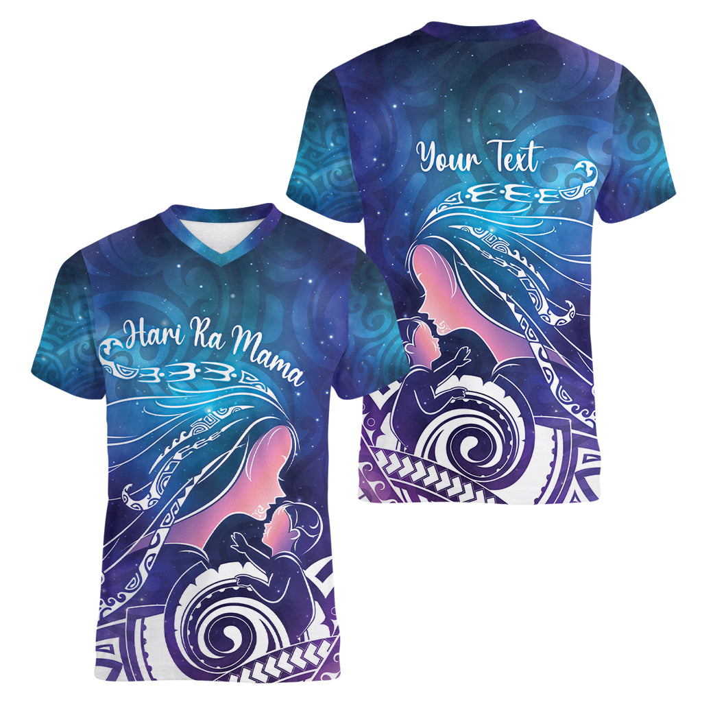 New Zealand Mother's Day Women V-Neck T-Shirt Maori Hari Ra Mama