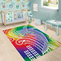 Aloha Pride Rainbow Tie Dye Area Rug Humpback Whale - Love is Love