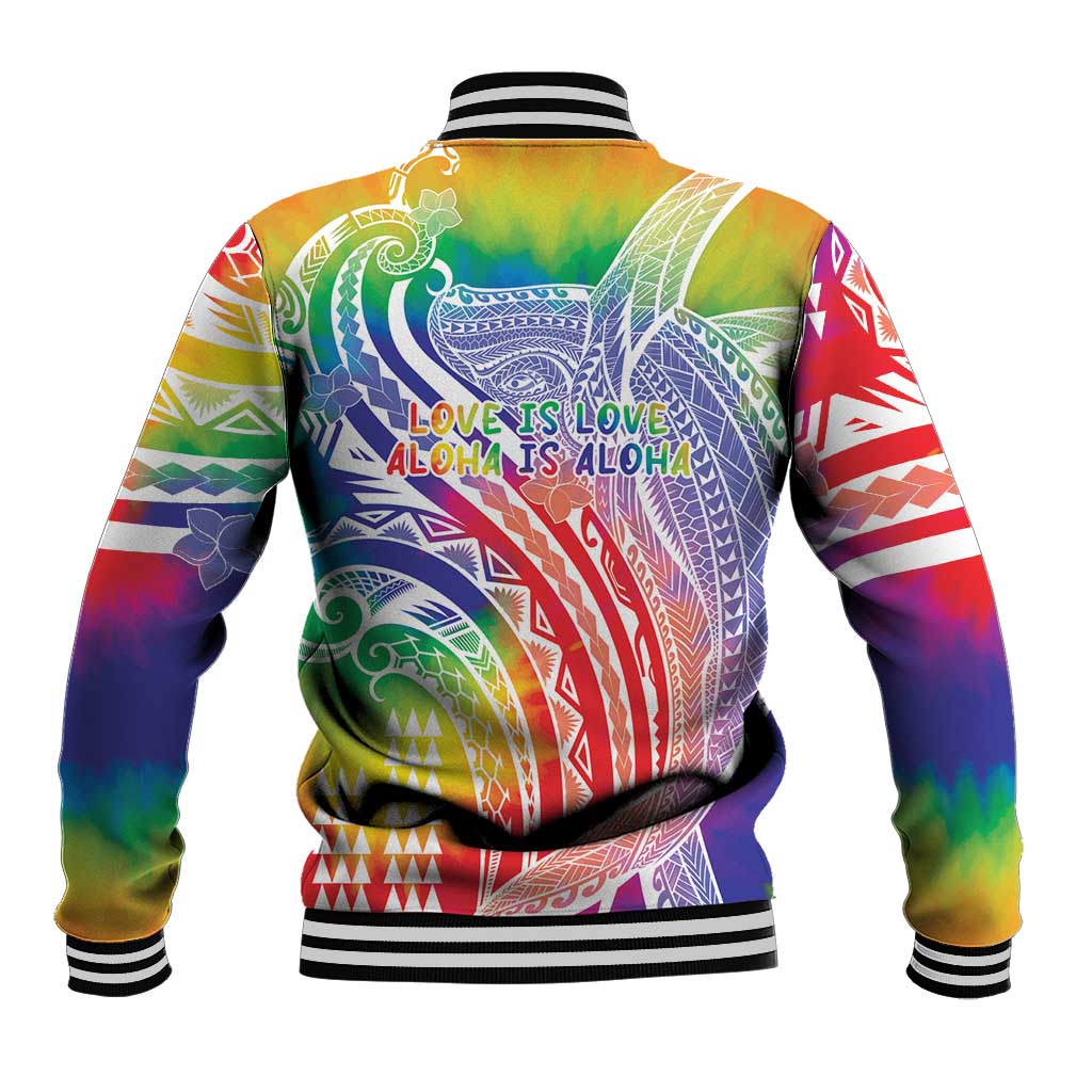 Aloha Pride Rainbow Tie Dye Baseball Jacket Humpback Whale - Love is Love