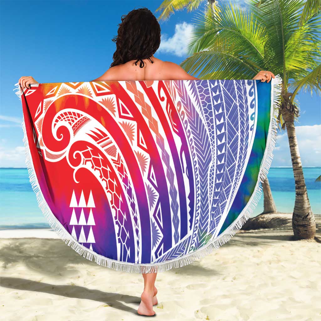 Aloha Pride Rainbow Tie Dye Beach Blanket Humpback Whale - Love is Love LT7 - Polynesian Pride