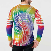 Aloha Pride Rainbow Tie Dye Button Sweatshirt Humpback Whale - Love is Love LT7 - Polynesian Pride
