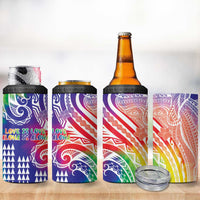 Aloha Pride Rainbow Tie Dye 4 in 1 Can Cooler Tumbler Humpback Whale - Love is Love LT7 - Polynesian Pride