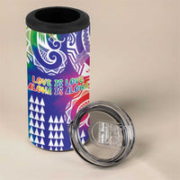 Aloha Pride Rainbow Tie Dye 4 in 1 Can Cooler Tumbler Humpback Whale - Love is Love LT7 - Polynesian Pride