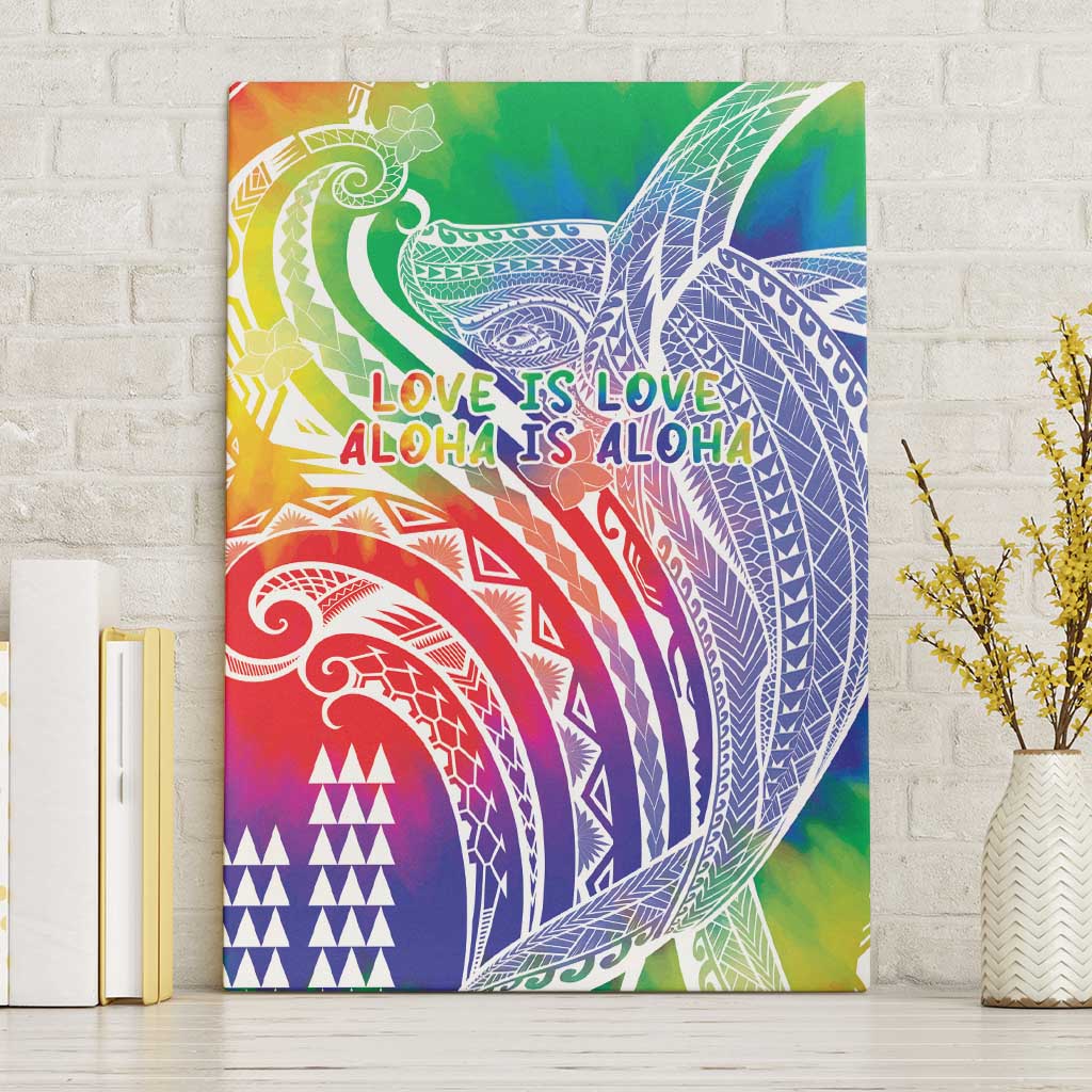 Aloha Pride Rainbow Tie Dye Canvas Wall Art Humpback Whale - Love is Love LT7 Without Frame Colorful - Polynesian Pride