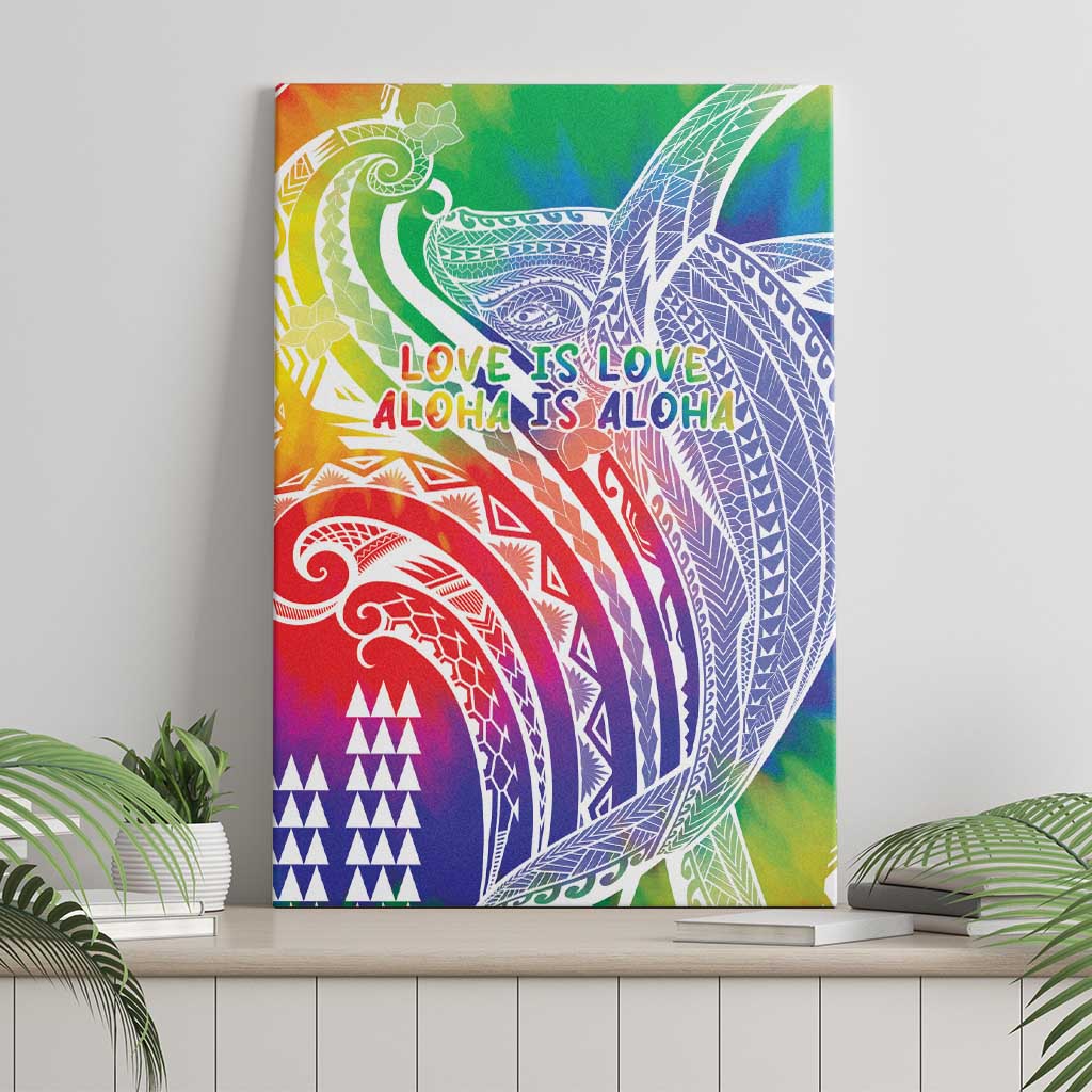 Aloha Pride Rainbow Tie Dye Canvas Wall Art Humpback Whale - Love is Love LT7 - Polynesian Pride