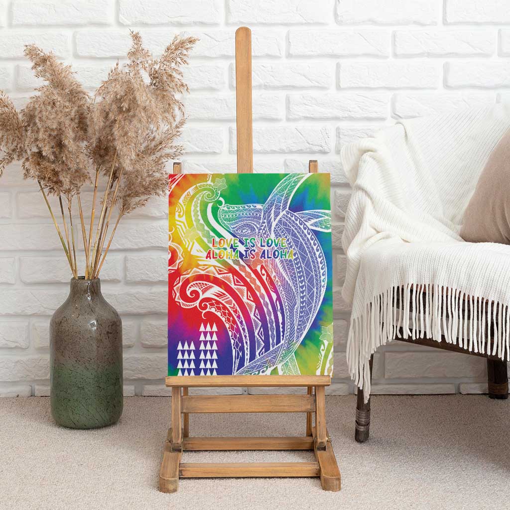 Aloha Pride Rainbow Tie Dye Canvas Wall Art Humpback Whale - Love is Love LT7 - Polynesian Pride