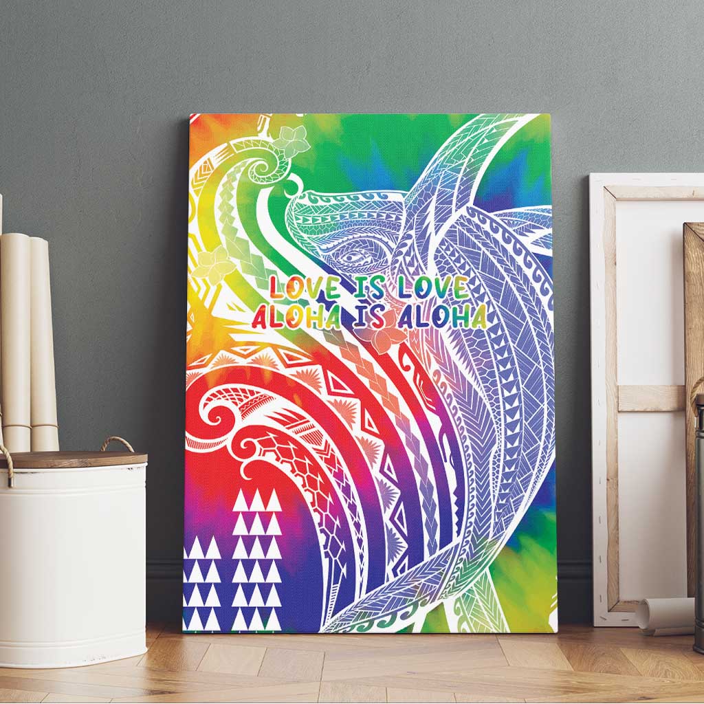 Aloha Pride Rainbow Tie Dye Canvas Wall Art Humpback Whale - Love is Love LT7 - Polynesian Pride