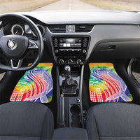 Aloha Pride Rainbow Tie Dye Car Mats Humpback Whale - Love is Love LT7 Set 2pcs - Front Colorful - Polynesian Pride