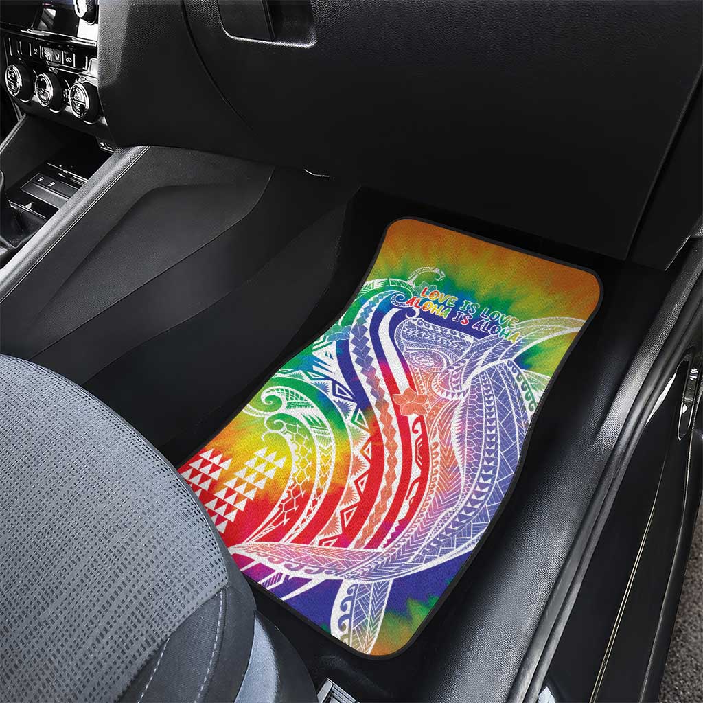 Aloha Pride Rainbow Tie Dye Car Mats Humpback Whale - Love is Love LT7 - Polynesian Pride