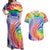 Aloha Pride Rainbow Tie Dye Couples Matching Off Shoulder Maxi Dress and Hawaiian Shirt Humpback Whale - Love is Love