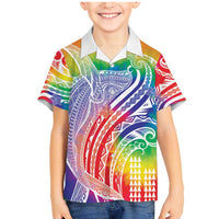 Aloha Pride Rainbow Tie Dye Family Matching Mermaid Dress and Hawaiian Shirt Humpback Whale - Love is Love