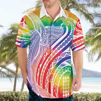 Aloha Pride Rainbow Tie Dye Hawaiian Shirt Humpback Whale - Love is Love LT7 - Polynesian Pride