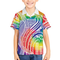 Aloha Pride Rainbow Tie Dye Hawaiian Shirt Humpback Whale - Love is Love LT7 - Polynesian Pride