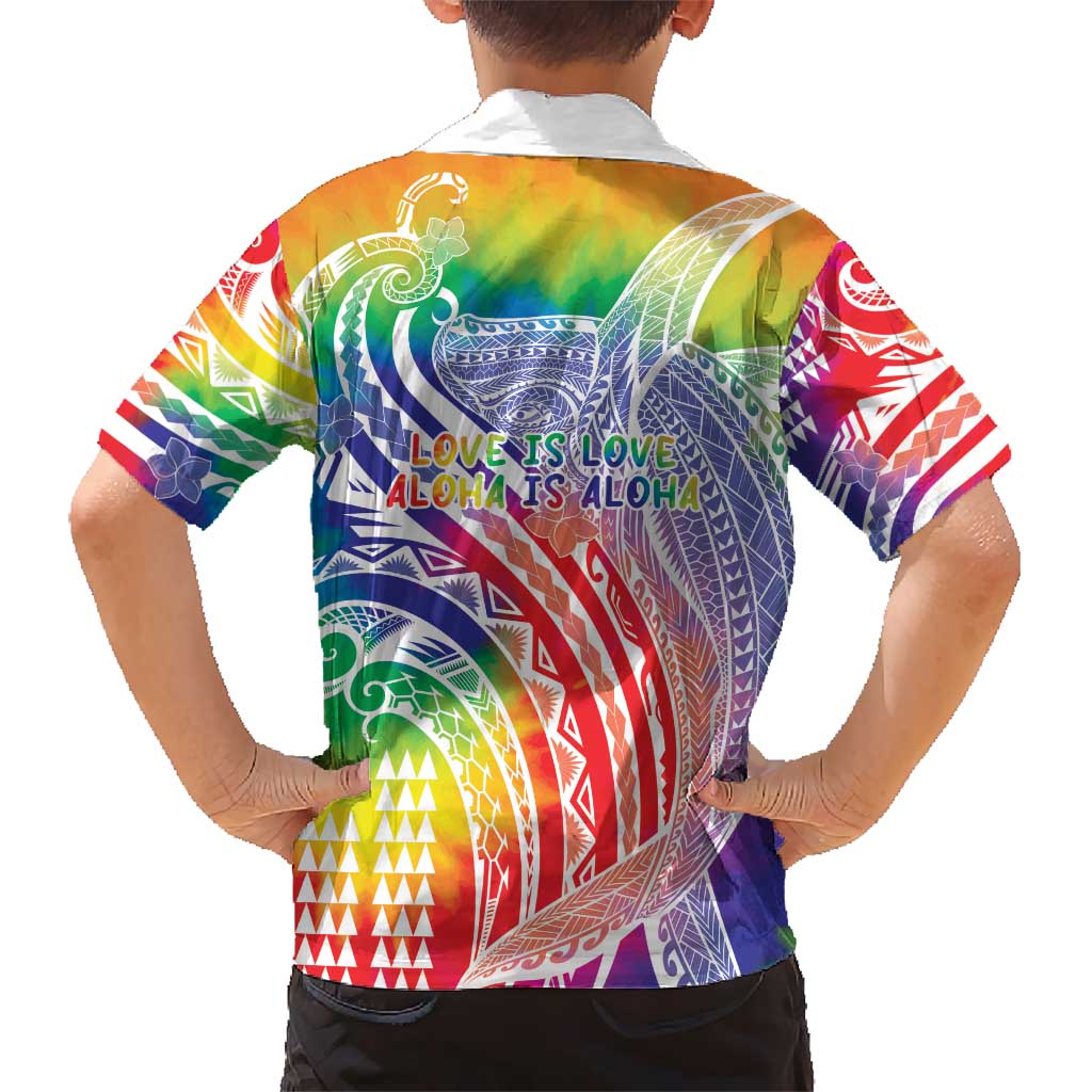 Aloha Pride Rainbow Tie Dye Hawaiian Shirt Humpback Whale - Love is Love LT7 - Polynesian Pride