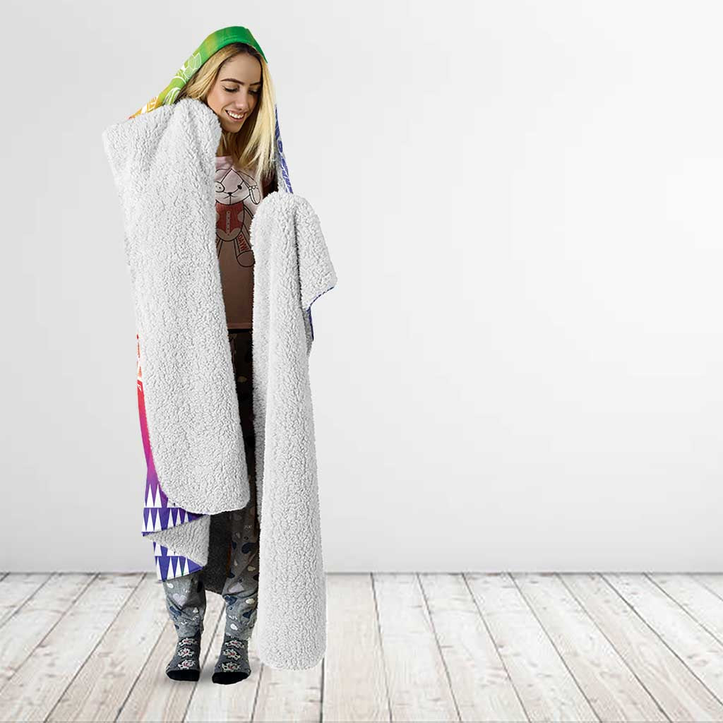 Aloha Pride Rainbow Tie Dye Hooded Blanket Humpback Whale - Love is Love LT7 - Polynesian Pride