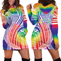 Aloha Pride Rainbow Tie Dye Hoodie Dress Humpback Whale - Love is Love LT7 - Polynesian Pride