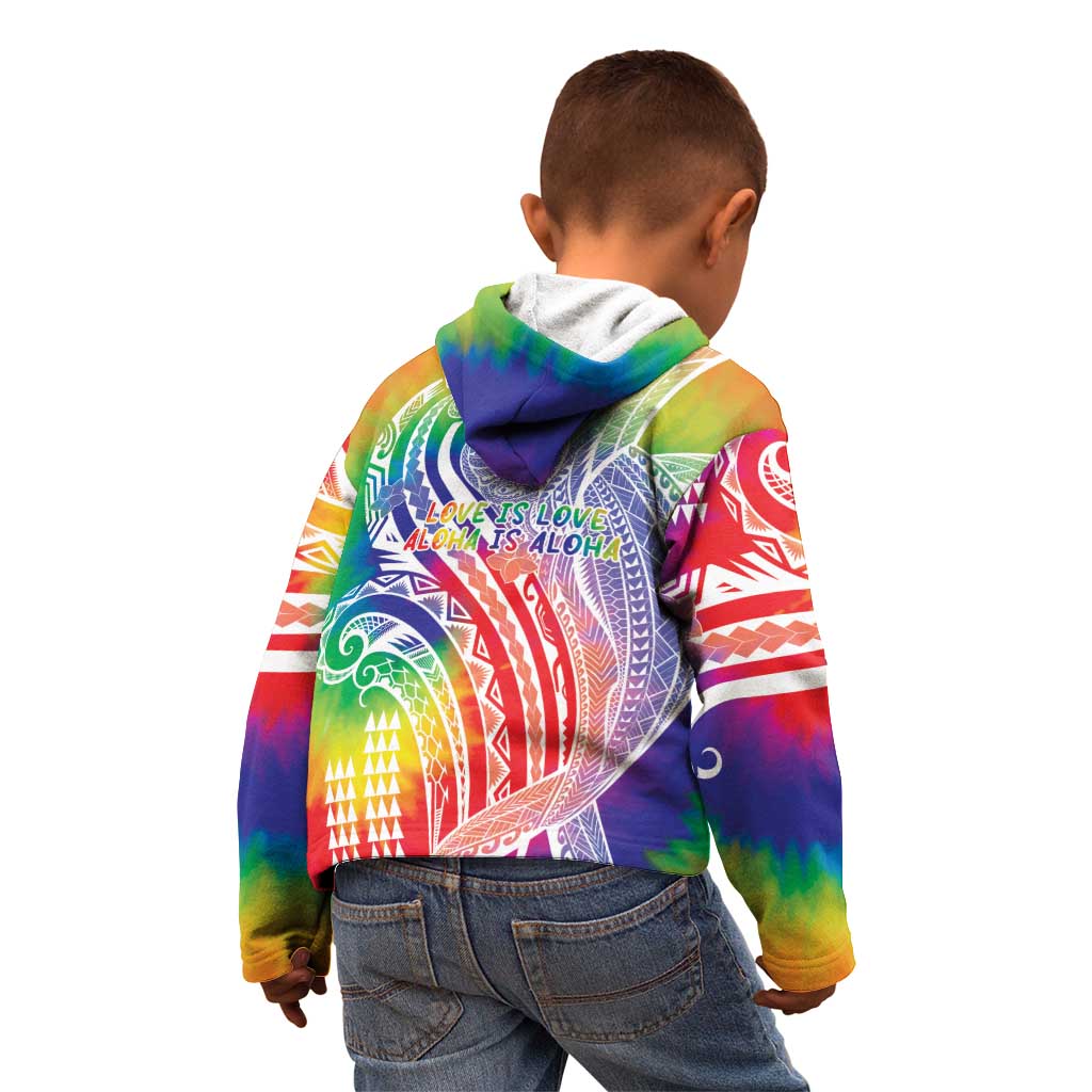 Aloha Pride Rainbow Tie Dye Kid Hoodie Humpback Whale - Love is Love
