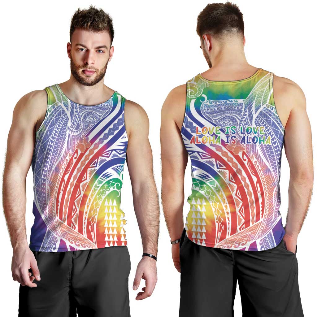Aloha Pride Rainbow Tie Dye Men Tank Top Humpback Whale - Love is Love LT7 - Polynesian Pride
