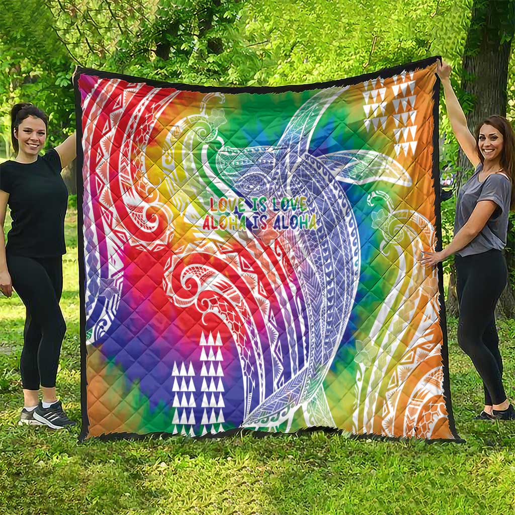 Aloha Pride Rainbow Tie Dye Quilt Humpback Whale - Love is Love
