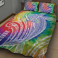 Aloha Pride Rainbow Tie Dye Quilt Bed Set Humpback Whale - Love is Love LT7 - Polynesian Pride