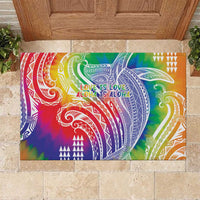 Aloha Pride Rainbow Tie Dye Rubber Doormat Humpback Whale - Love is Love LT7 Colorful - Polynesian Pride