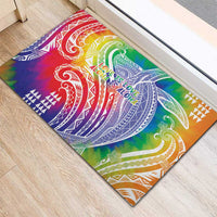 Aloha Pride Rainbow Tie Dye Rubber Doormat Humpback Whale - Love is Love LT7 - Polynesian Pride