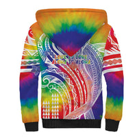 Aloha Pride Rainbow Tie Dye Sherpa Hoodie Humpback Whale - Love is Love LT7 - Polynesian Pride