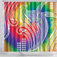 Aloha Pride Rainbow Tie Dye Shower Curtain Humpback Whale - Love is Love