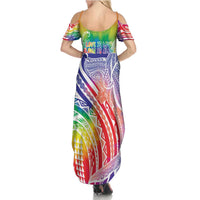 Aloha Pride Rainbow Tie Dye Summer Maxi Dress Humpback Whale - Love is Love LT7 - Polynesian Pride