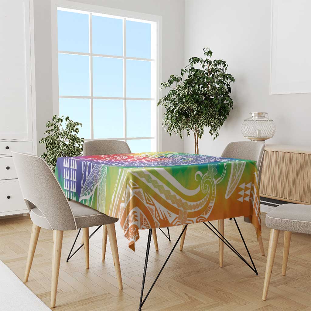 Aloha Pride Rainbow Tie Dye Tablecloth Humpback Whale - Love is Love LT7 - Polynesian Pride