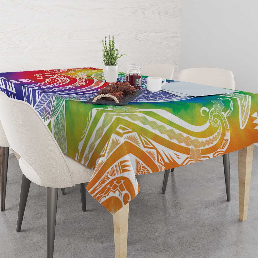 Aloha Pride Rainbow Tie Dye Tablecloth Humpback Whale - Love is Love LT7 - Polynesian Pride