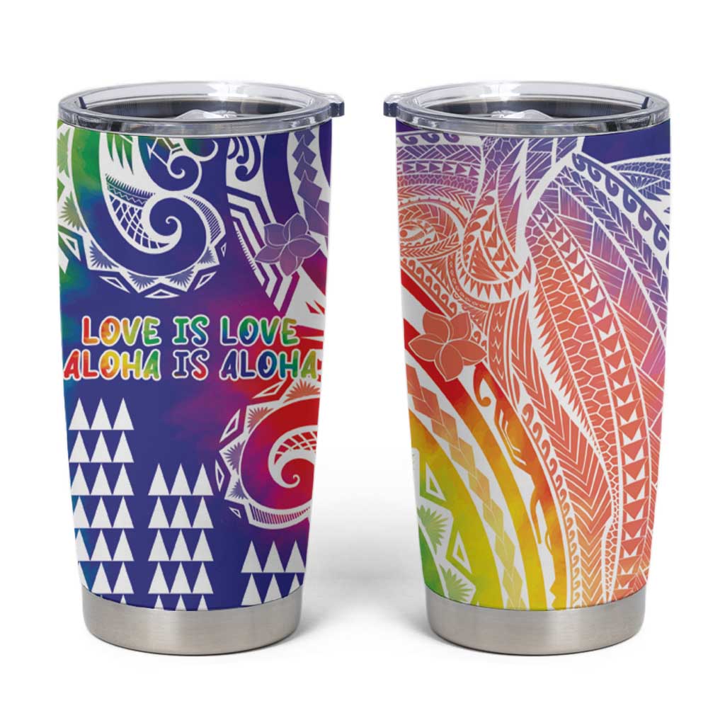 Aloha Pride Rainbow Tie Dye Tumbler Cup Humpback Whale - Love is Love