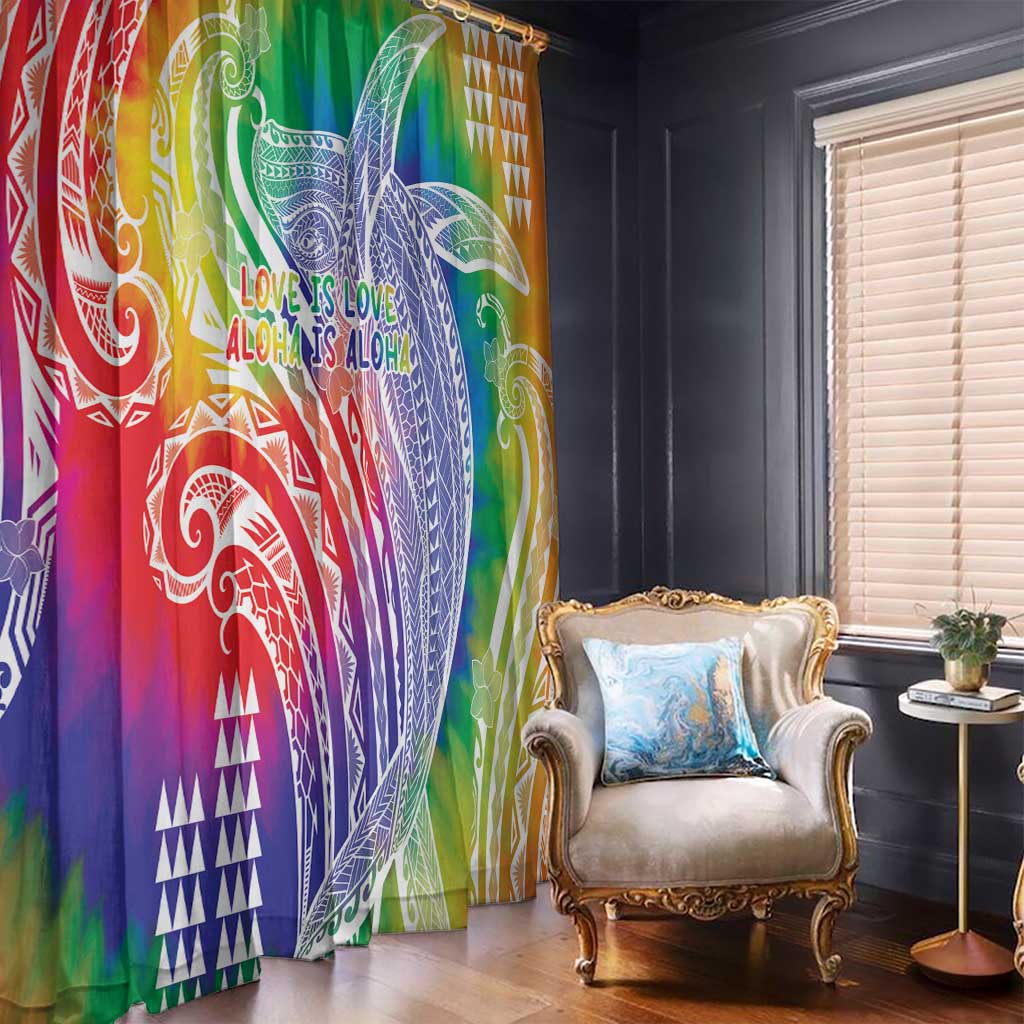 Aloha Pride Rainbow Tie Dye Window Curtain Humpback Whale - Love is Love LT7 - Polynesian Pride