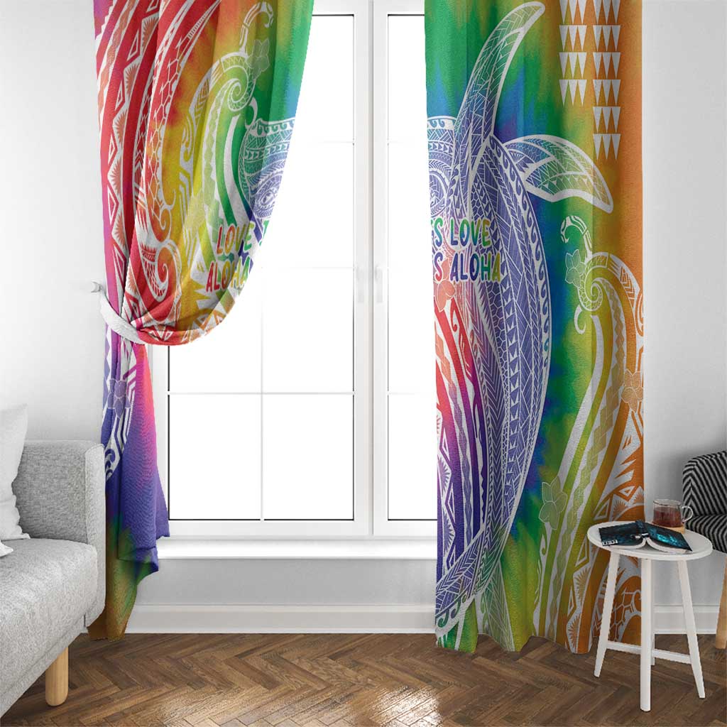 Aloha Pride Rainbow Tie Dye Window Curtain Humpback Whale - Love is Love LT7 - Polynesian Pride