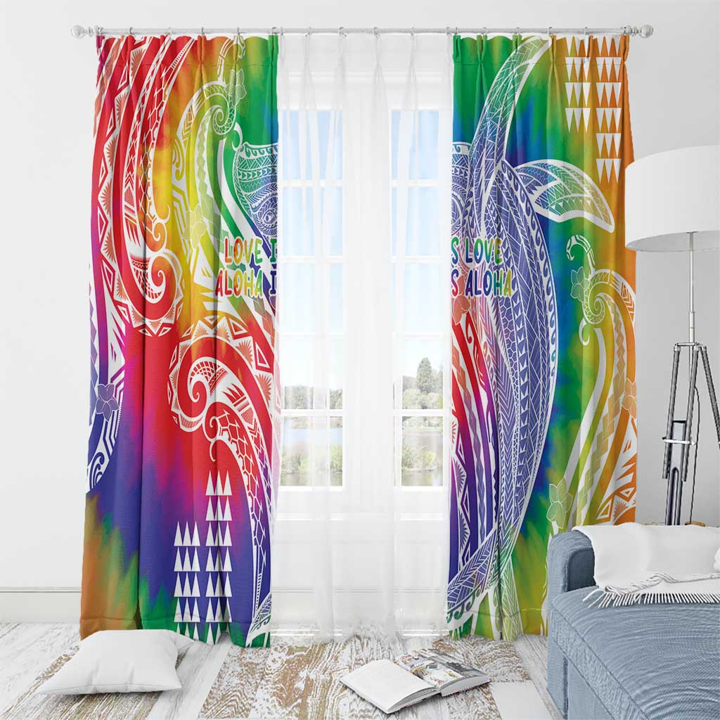 Aloha Pride Rainbow Tie Dye Window Curtain Humpback Whale - Love is Love LT7 - Polynesian Pride