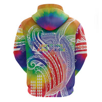 Aloha Pride Rainbow Tie Dye Zip Hoodie Humpback Whale - Love is Love
