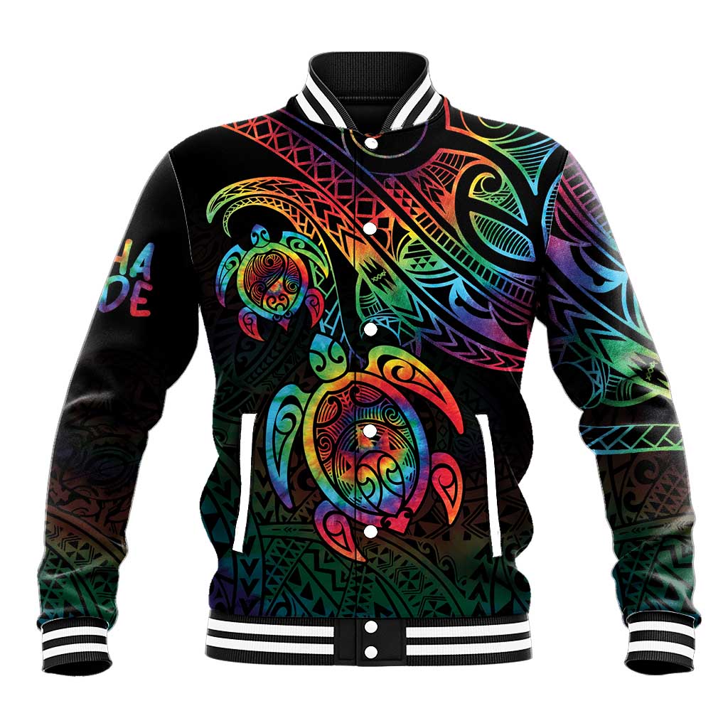 Hawaii Pride Baseball Jacket Rainbow Swirls LT7 Unisex Colorful - Polynesian Pride