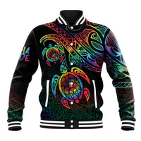 Hawaii Pride Baseball Jacket Rainbow Swirls LT7 Unisex Colorful - Polynesian Pride
