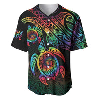 Hawaii Pride Baseball Jersey Rainbow Swirls