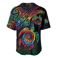 Hawaii Pride Baseball Jersey Rainbow Swirls