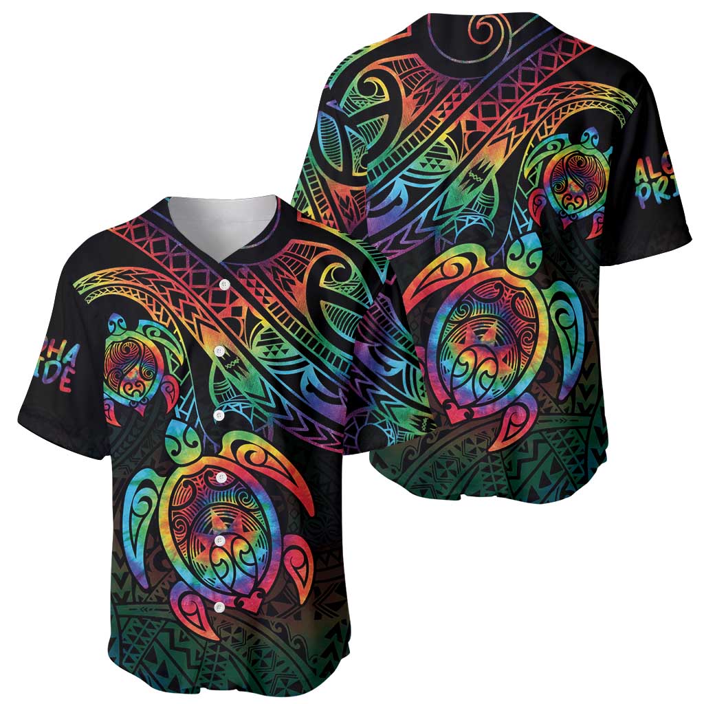 Hawaii Pride Baseball Jersey Rainbow Swirls