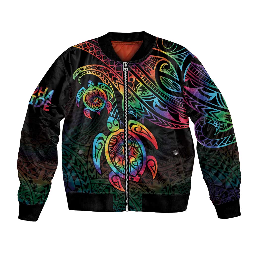 Hawaii Pride Bomber Jacket Rainbow Swirls